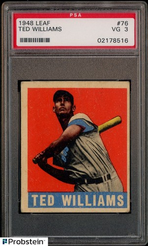 1948 Leaf #76 Ted Williams Boston Red Sox HOF PSA 3 VG
