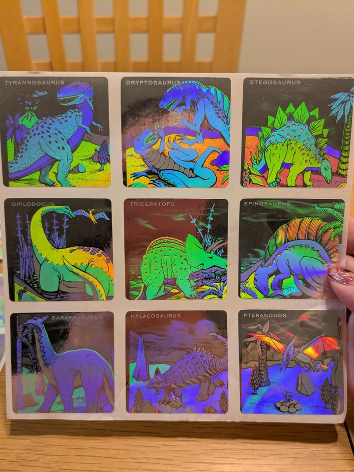 Dinosaur Animal Hologram Holographic Rare Vintage Sticker Decal Foil 5 Sheets - Image 3 of 4