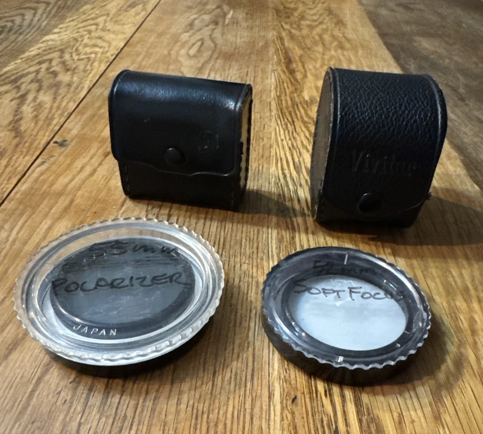 Lote de lentes Vivitar vintage 52 mm 55 mm filtros tele convertidor 2X-5 estuches Japón Foto 2 de 4