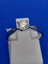 Goldsmiths 9 Carat White Gold 0.40 Ct Diamond Canadian Ice Solitaire Size H 2.4g