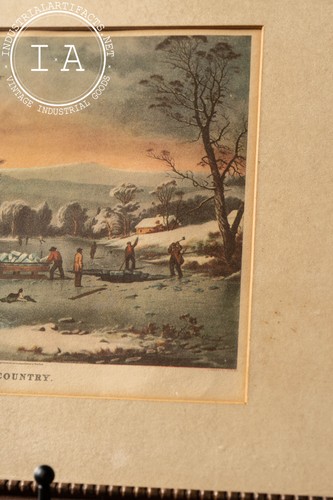 Stampa incorniciata vintage Currier & Ives "Inverno in campagna" - Foto 4 di 5
