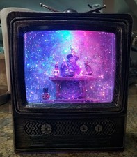 Cracker Barrel Exclusive Witch TV Glitter Globe Halloween Decor 2023 Works Great