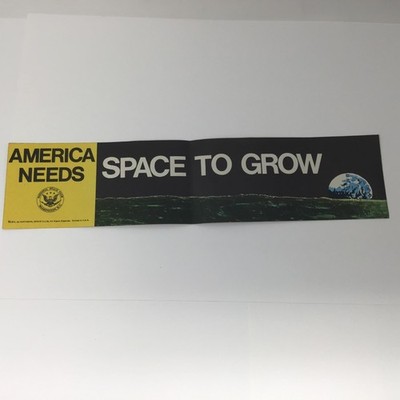 Vintage NASA  America Needs SPACE TO GROW National Space Club STICKER 1971