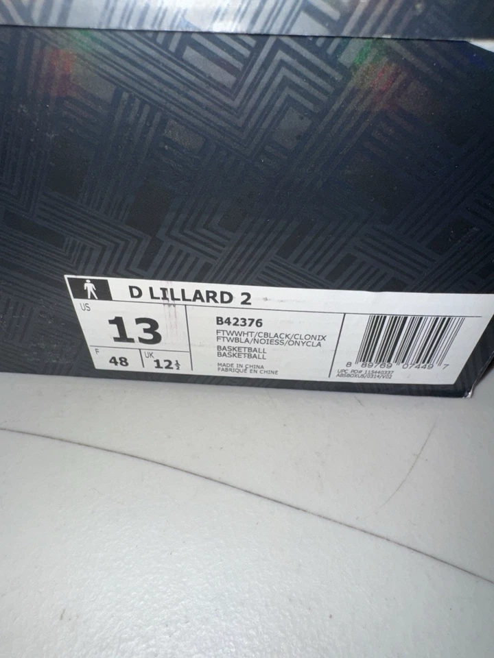 Zapatillas de baloncesto Adidas Dame D Lillard 2 bajas para hombre negras/blancas camufladas talla 13 Foto 4 de 4