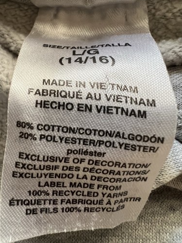 Adidas Youth Pullover Hoodie Size L (14/16) Gray & Black Color Block 3 Stripes - Picture 10 of 11