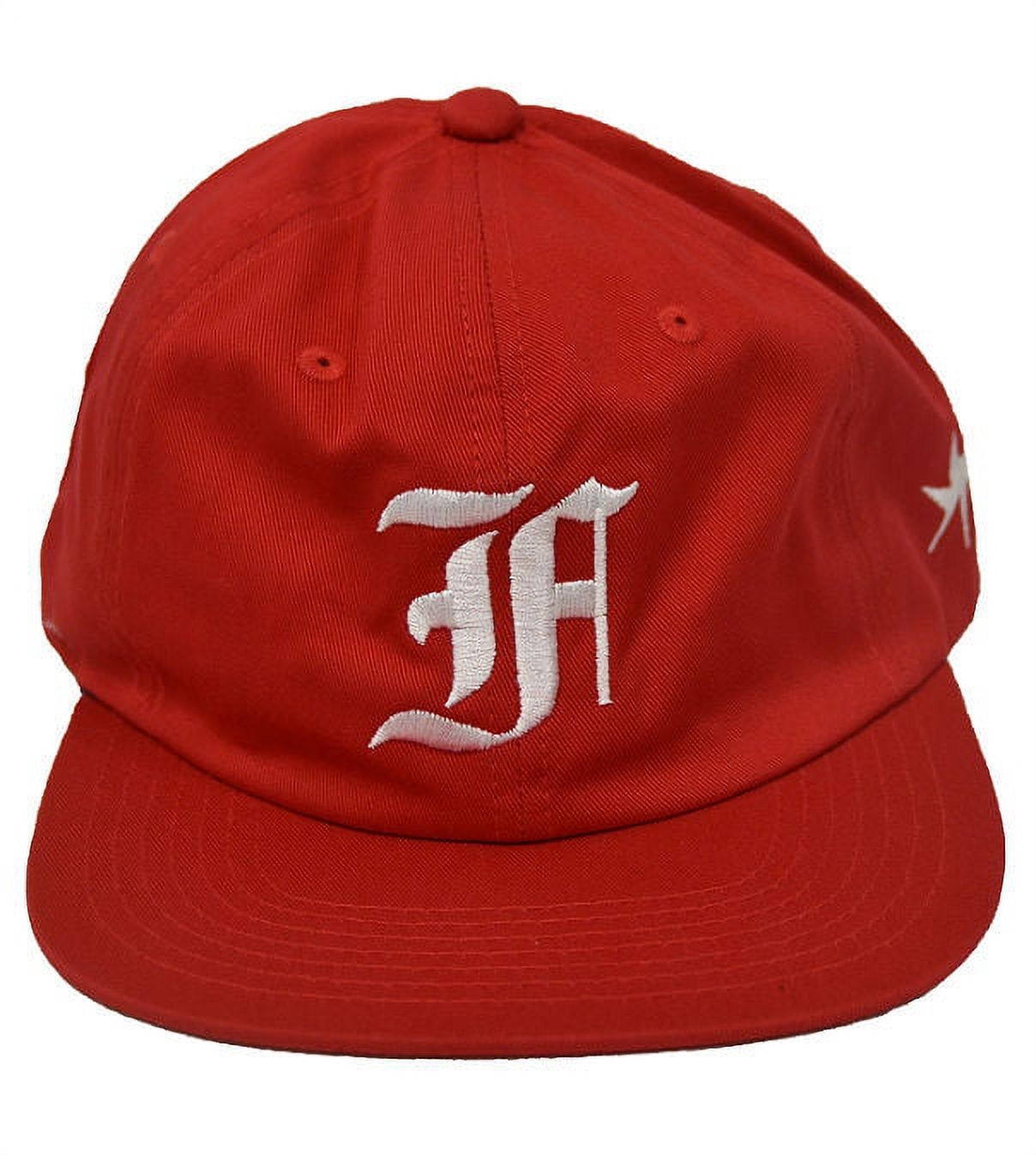 Выцветшая джинсовая кепка Royalty Denim Wash Old English красного цвета - Один размер