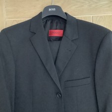 Hugo Boss Albo Hago Virgin Wool Black Two Piece Mens Suit Size 50 (UK 40R)