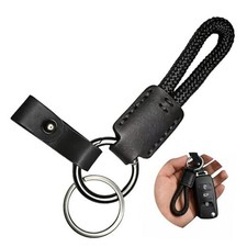 Handmade Cowhide Leather Short Keychain - Durable Car Key Chain Accessory for