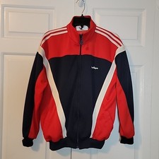 Vintage MacGregor Mens Jogging Tracksuit Red Navy Blue White Zip Up Jacket M