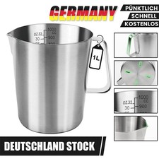 Messbecher Edelstahl Cocktail Meßbecher Litermaß spülmaschinenfest 1000 ML