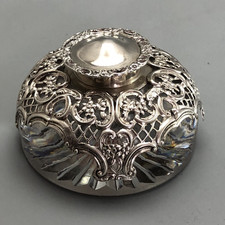 Edwardian Silver Inkwell William Comyns LOndon 1903 FLZX