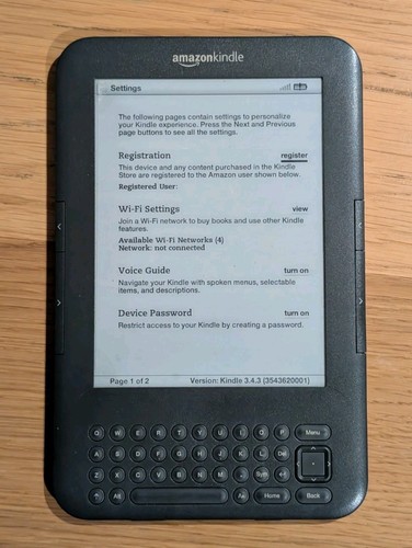 Amazon 4GB 3rd Generation Kindle Keyboard - Graphite - WiFi + 3G Model - D00901
