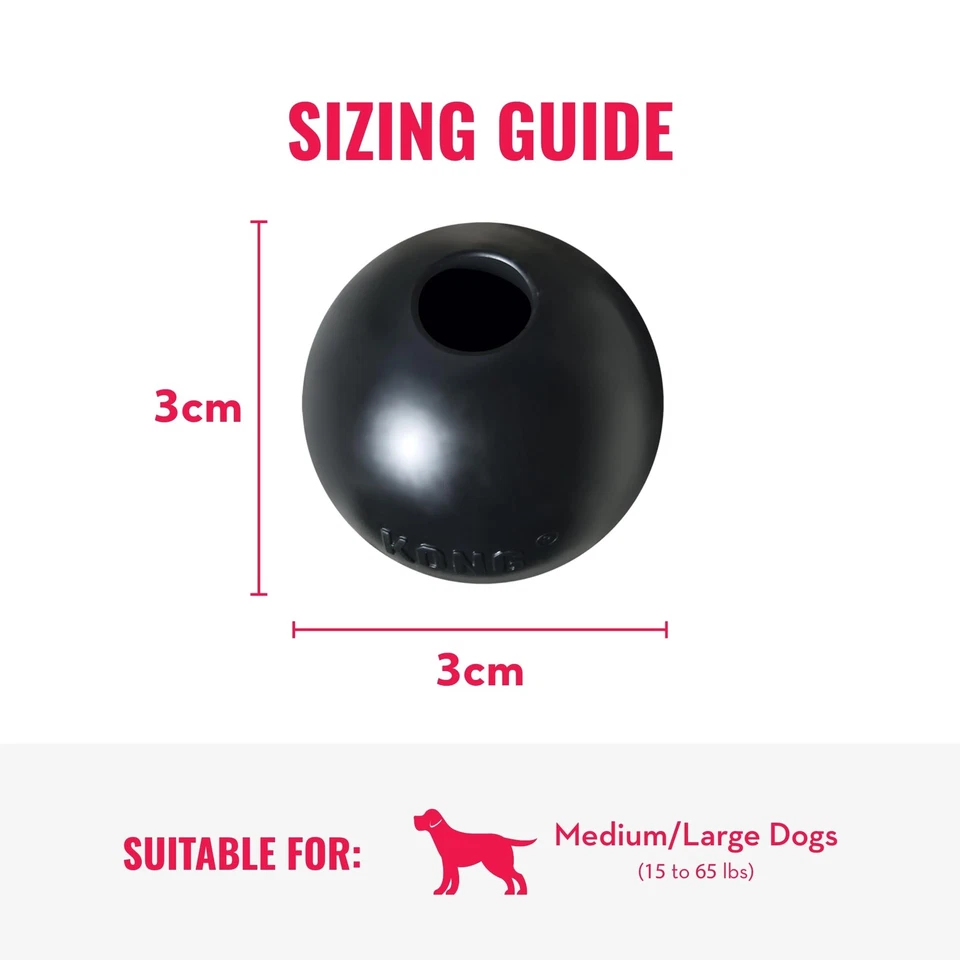 KONG Extreme Ball Con Foro Durevole Giocattolo per Cani in Gomma Naturale per l - Immagine 3 di 4