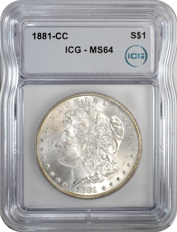 1881-CC Morgan S$1 prata $1 dólar ICG MS64 escolha não circulada - Imagem 3 de 3