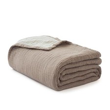100 Cotton Muslin Blanket Size, Lightweight Breathable 4 Layering King Coffee
