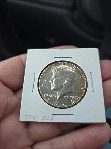 1969 Kennedy Half Dollar, 40% Silver content, AU condition, FREE shipping