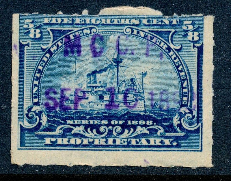 99c Start! US Revenue Stamp Battleship RB23 M.C.C.P. cancel