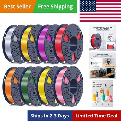 SUNLU PLA 3D Printer Filament Bundle 1.75mm 8 Pack 2kg Total Vacuum Sealed