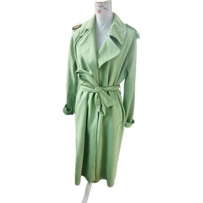 Trench Coat size M green faux suede by Reserved worn twice VGC lovely coat 