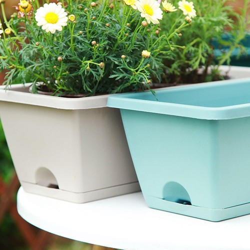 4PCS Rectangular Plastic Window Boxes for Flower and Vegetable Planting - Picture 8 of 50
