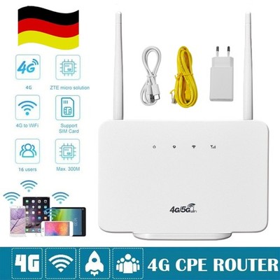CPE106-E 4G LTE Router SIM Karte WLAN Router 300 Mbit/s WLAN, SIM-Kartensteck DE