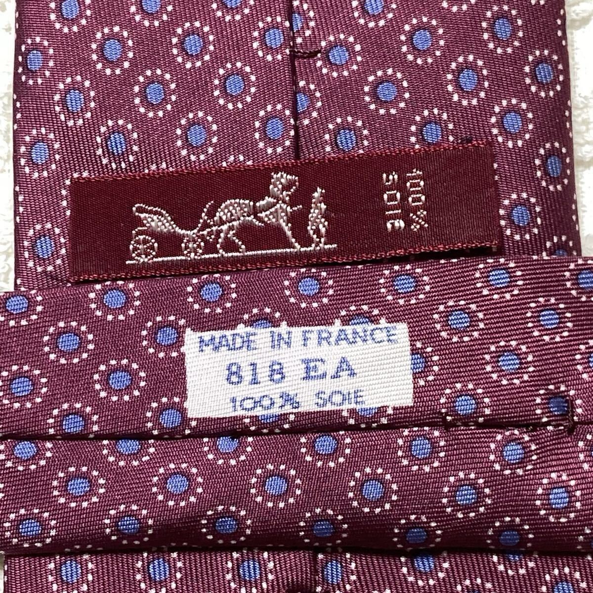 Condition HERMES Tie Small Pattern Circle Dots Al… - image 8