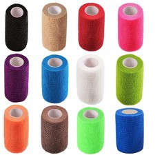 12 Pack 3 x 5 Yards Self Adhesive Bandage Assorted Color Breathable Cohesive...