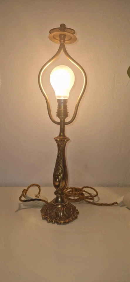 ✨ Ancienne lampe bronze forme lyre – Napoléon III – Fin XIXe siècle - Photo 2/4