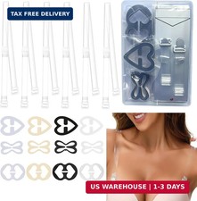 3 Pairs Clear Bra Straps with 12 Clips, Adjustable Invisible Non-Slip Straps