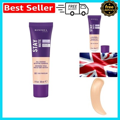 London Stay Matte Mousse Foundation - 1 Unze, ölfrei, Farbton 001 Fair Porcelain