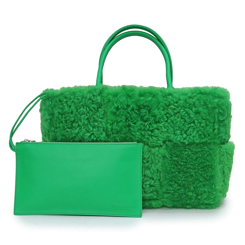 BOTTEGA VENETA Intrecciato Small Arco Tote Handbag in Mouton Green 652867 #700