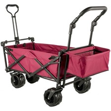 Extra Large Collapsible Garden Cart Red Steel 220lb Canopy
