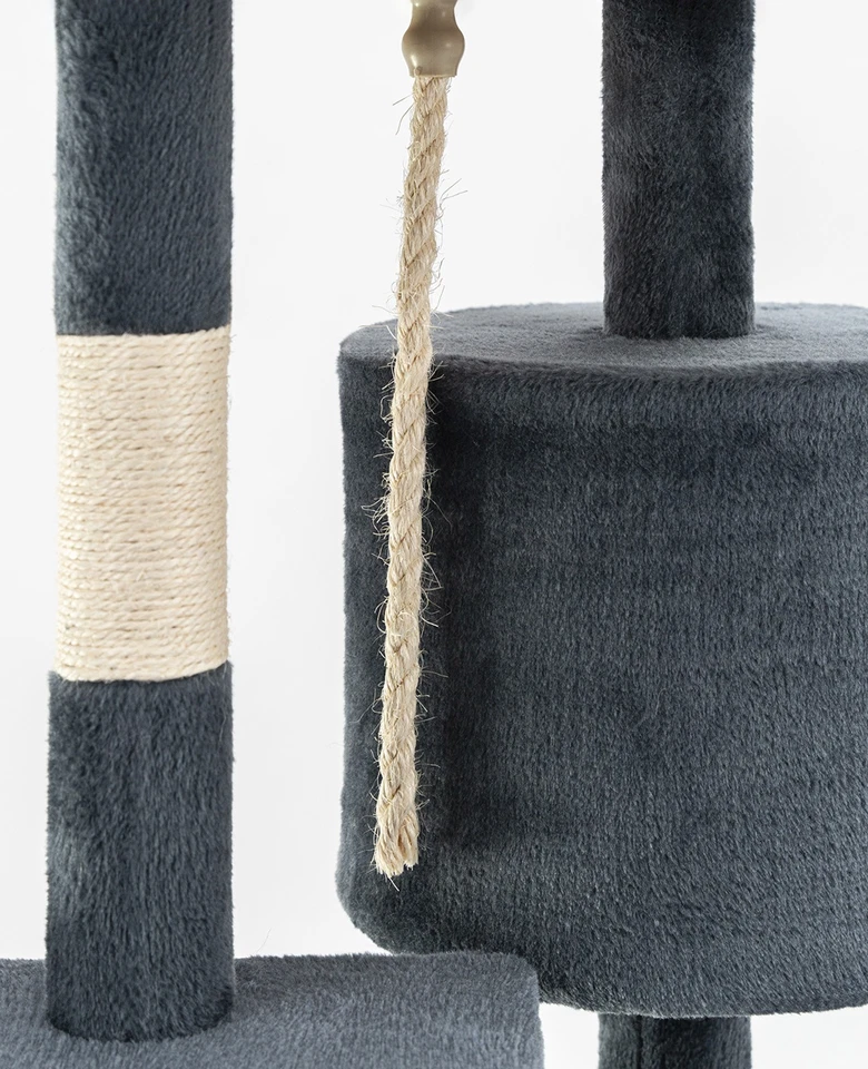 B-Ware: lionto Kratzbaum Kletterbaum Katzenkratzbaum 112 cm grau - Bild 4 von 4