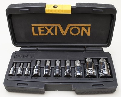 Lexivon XZN Triple Square Spline Star Bit Socket, 10 Piece Set M4-M18 Used Once