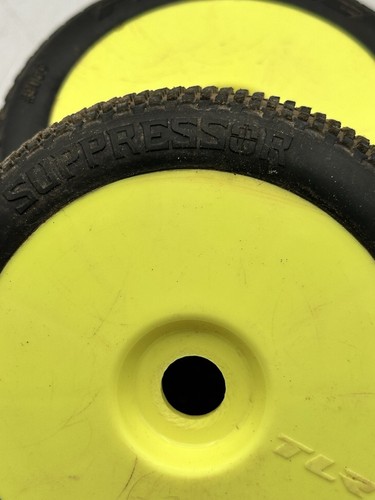 Pro-Line Suppressor 9054-004 1.68 X 4.34 RC Truck Tires Mounted On TLR Yellow - Picture 7 of 22