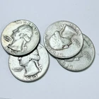 WASHINGTON SILVER QUARTERS LOT OF 4, 90% SILVER CIRCULATED COINS FREE SHIP #9018