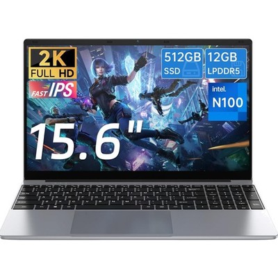 15.6 Inch Laptop FHD IPS 12GB RAM 512GB SSD Thin Business Notebook