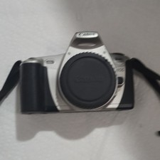 Canon EOS Kiss 35mm SLR Film Camera Silver Black Built-in Flash Timer