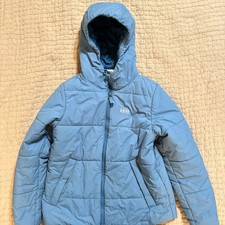 REI Co-Op Girls Light Blue Winter Puffer Hooded Coat Size Medium 10-12