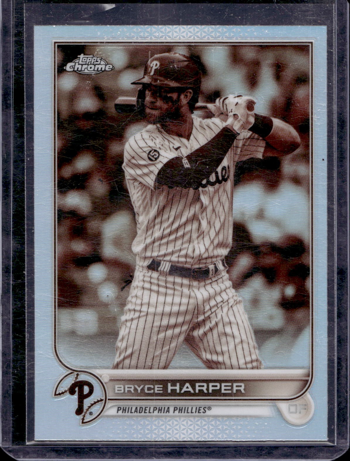 2022 Topps Chrome #220 Bryce Harper Sepia Refractor