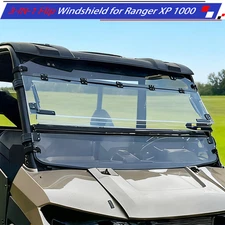 UTV Front 3-IN-1 Flip Windshield Fit for Polaris Ranger XP 1000/Crew 2017-2026