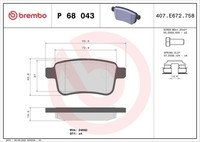 Brembo Bremsbelagsatz, Scheibenbremse P 68 043 FüR Renault