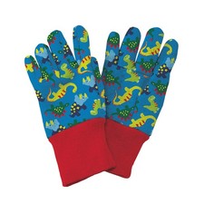 Image of Kent & Stowe Blue Dinosaur Kids Gardening Gloves