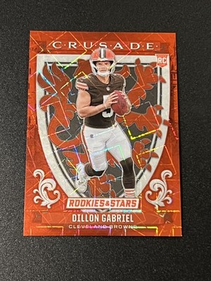 2025 Panini Rookies & Stars Crusade Dillon Gabriel #14 Red Lazer Browns
