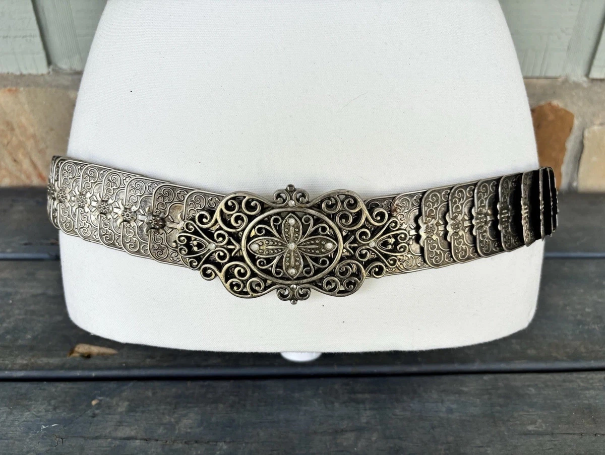 Silver Elastic Belts for Women for sale | eBay
