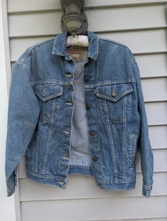Vintage Blue Label Levi 37405 0213 Slim Fit Trucker Denim Jean Jacket Large