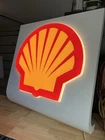 Nice!  Vintage Shell 33” Gas Station Light Up Sign - All Aluminum Housing!