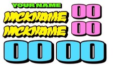 1 xset  VINYL SIGNS stickers MARDAVE V12 names numbers  1/12th RC banger shell