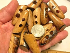 Toggle Button Wood 1 3/4=45 mm 2 hole  Coat Jacket  #T34