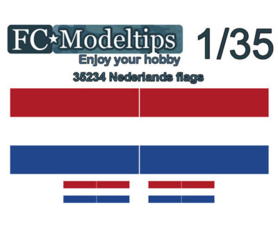 FC Model Trend Water-slide Decal for 1/35 Adaptable Flags Netherlands